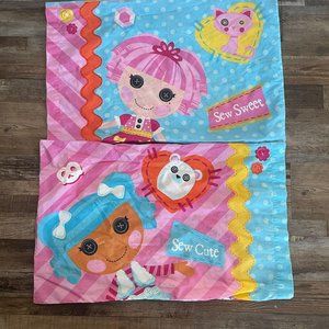 Set of 2 MGA Lalaloopsy Pillowcases Double Sided Sew Cute Sew Sweet